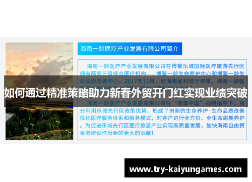 如何通过精准策略助力新春外贸开门红实现业绩突破